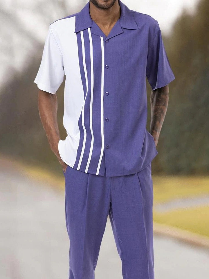 Stylish men's two-piece set for warm days - summer classic-Set G-S-The Livary