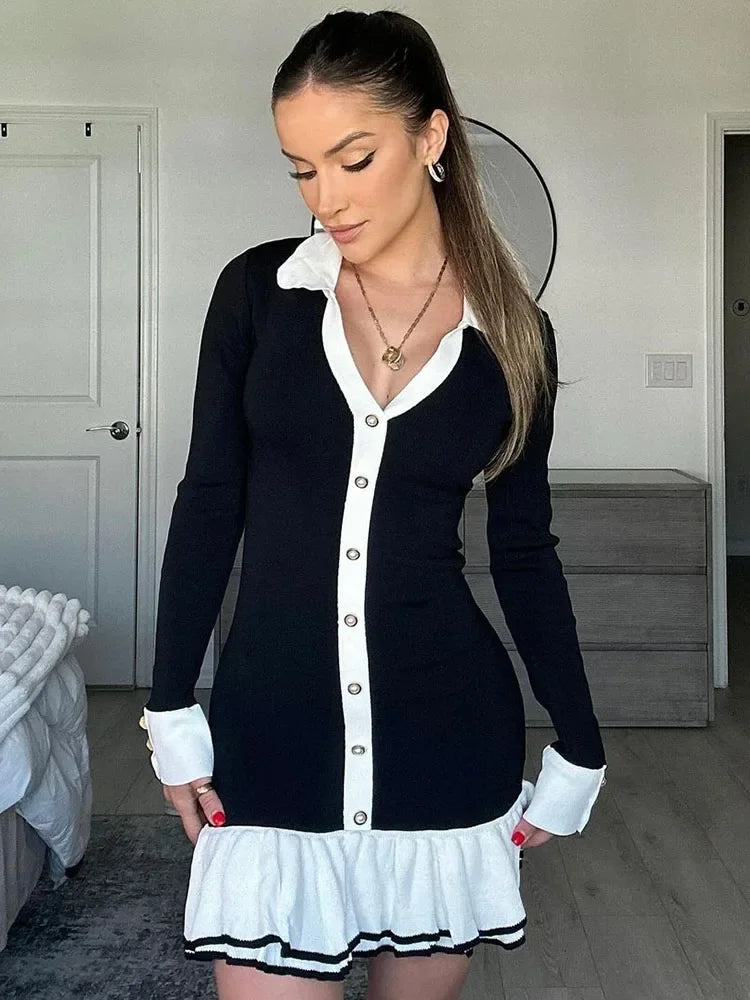 Strap mini dress with back cutout and bandage design – Amira-Black-S-The Livary