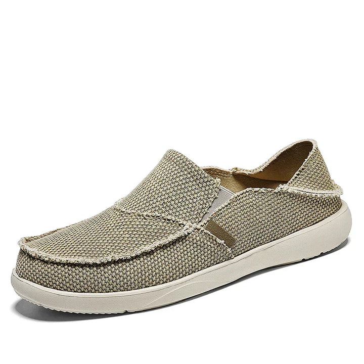 Light canvas slip-ons for men | Breathable summer espadrilles - Niko-Khaki-6-The Livary