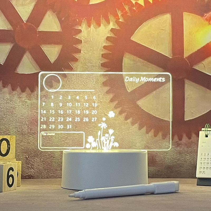 Illuminated Notice Board - LumoNote-Calendar-The Livary