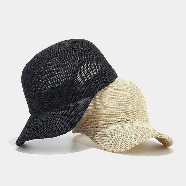 Trendy braided sun hat with wide brim - SunWeave Style-Beige-The Livary