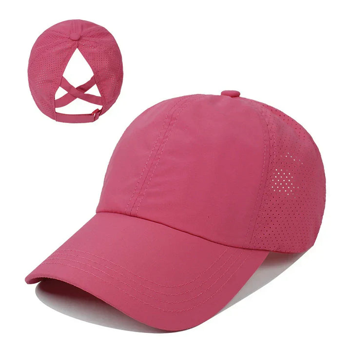Breathable unisex sports baseball cap made of mesh with adjustable fit – AeroCap-Pink-The Livary