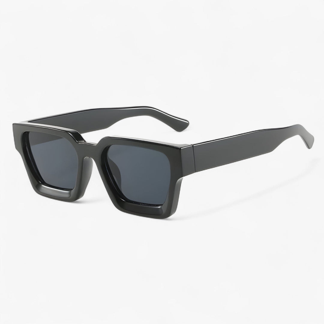 Retro sunglasses for men with square design – Calven-Black Grey-The Livary