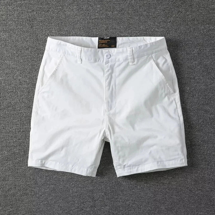 Summer chino shorts with a comfort fit – Matteo-White-28-The Livary