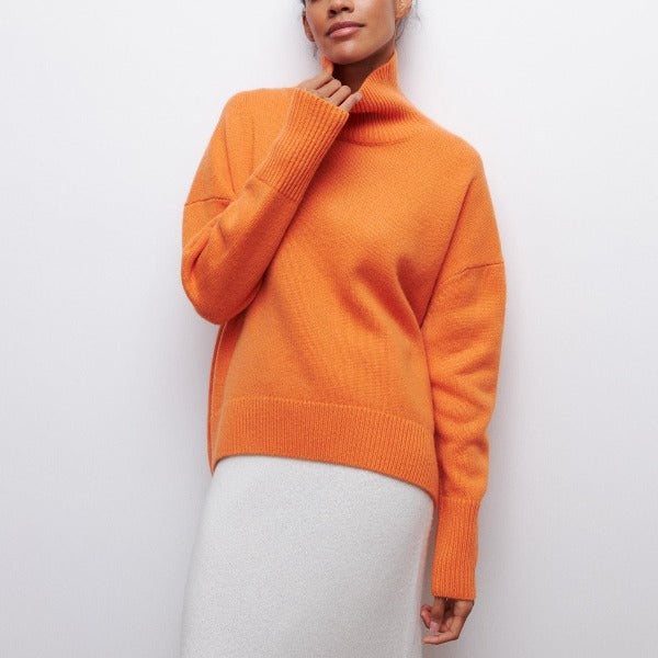Soft Oversized Women's Turtleneck - Celeste-Orange-One Size-The Livary