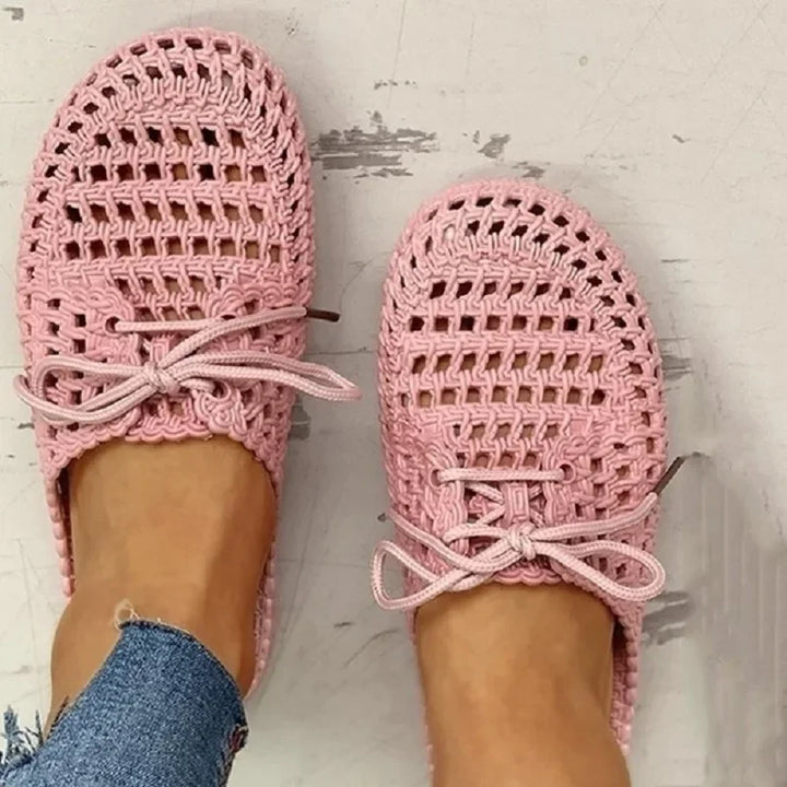 Breathable women's outdoor loafers with open toe – Linaya-Pink-3-The Livary