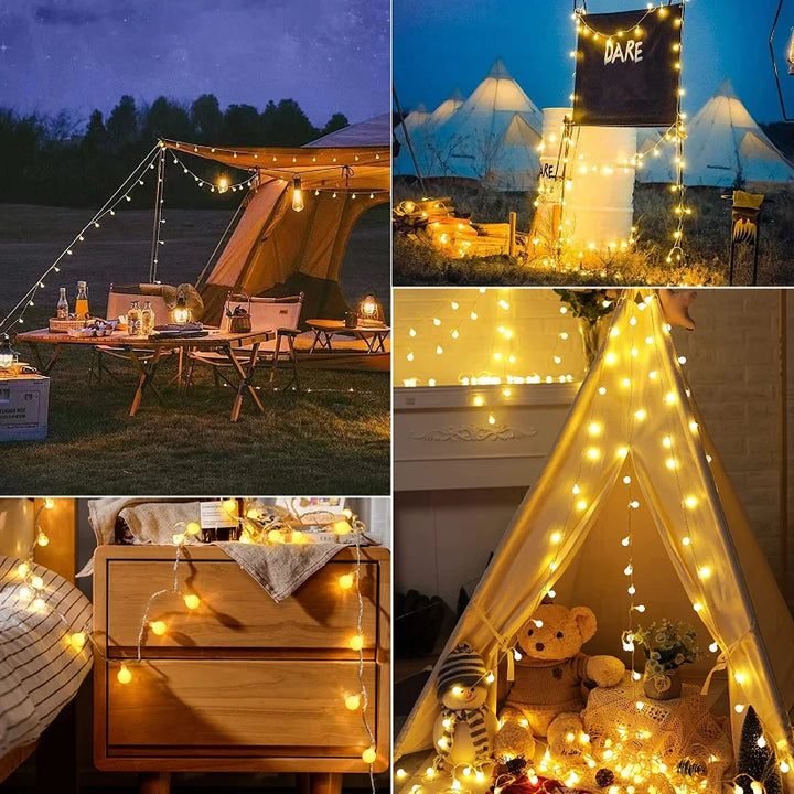 Solar-Powered Festive Lighting - SolarGlow-Warm wit-5M 20LEDS-The Livary