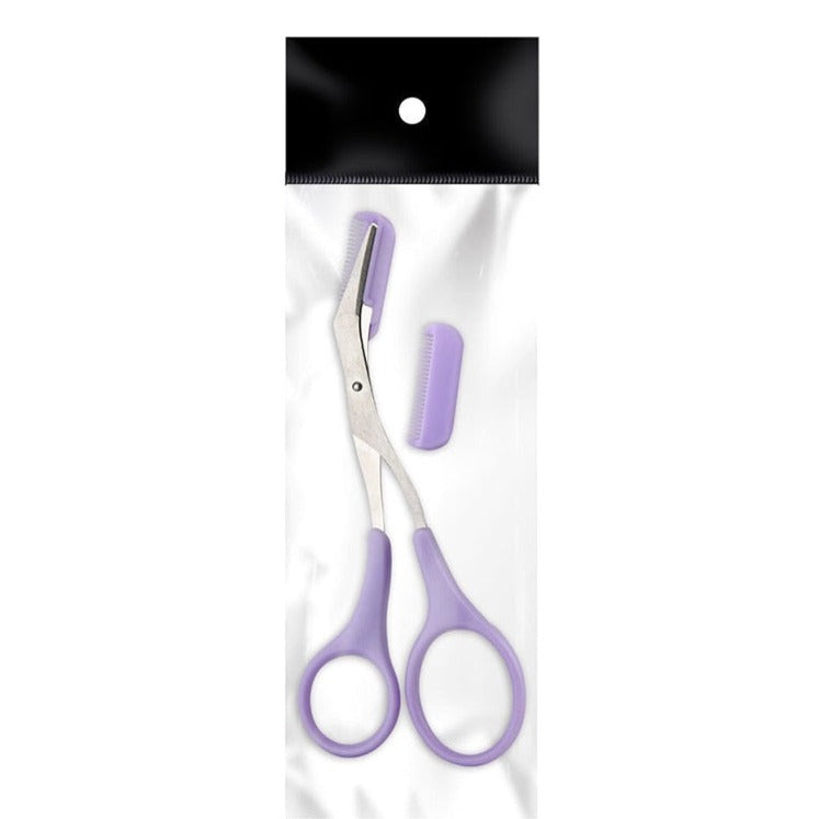 Eyebrow scissors with comb – TrimLuxe-Purple-The Livary