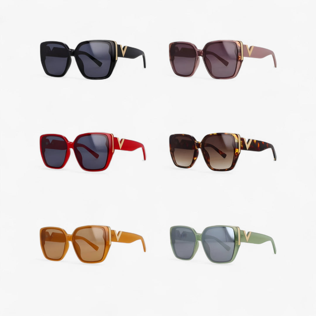 V-shaped mirrored sunglasses – Kryos-Green-The Livary