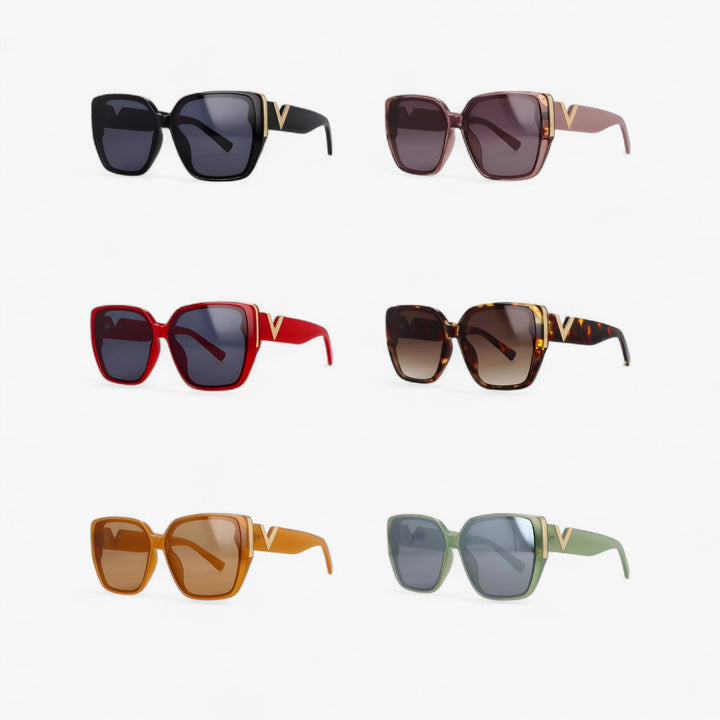 V-shaped mirrored sunglasses – Kryos-Green-The Livary