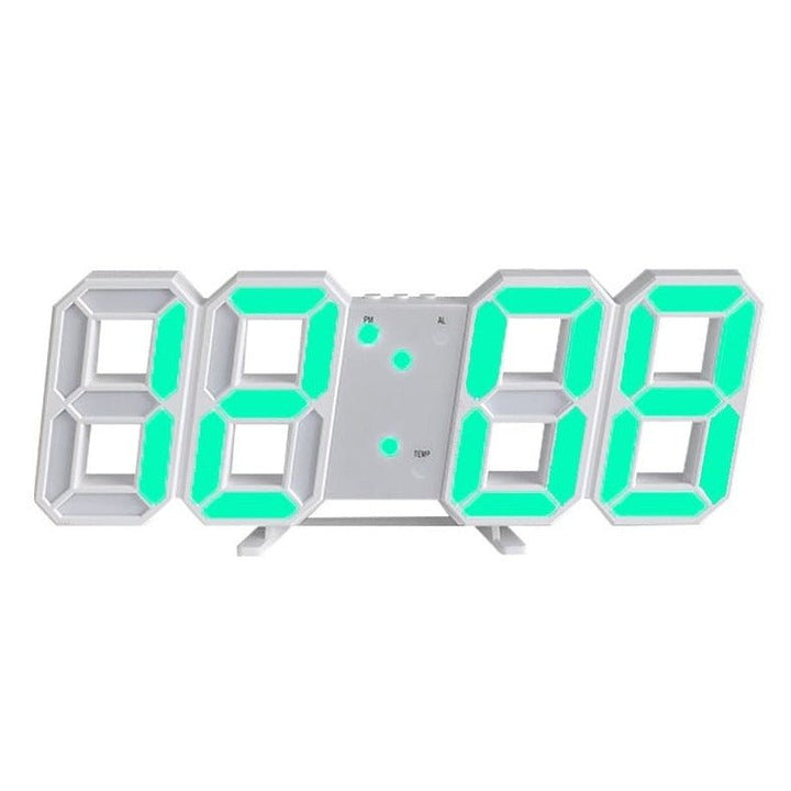 3D LED Wall Clock with Dimmable Lighting – Timora-White-The Livary