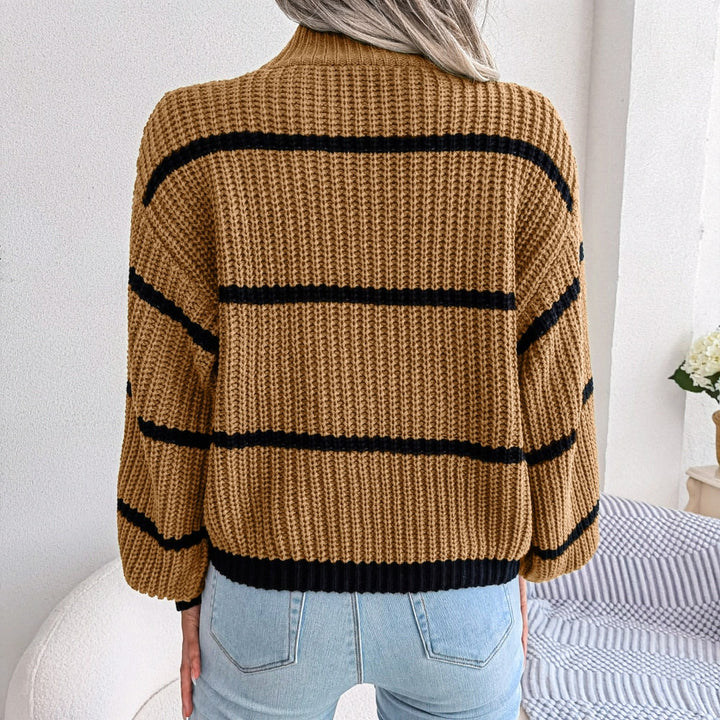 Casual Ribbed Roll Neck - Elara-Olive green-S-The Livary