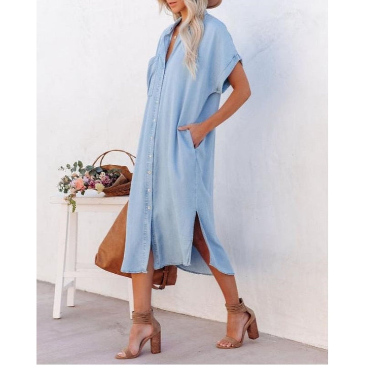Casual Denim Dress - Maren-S-The Livary