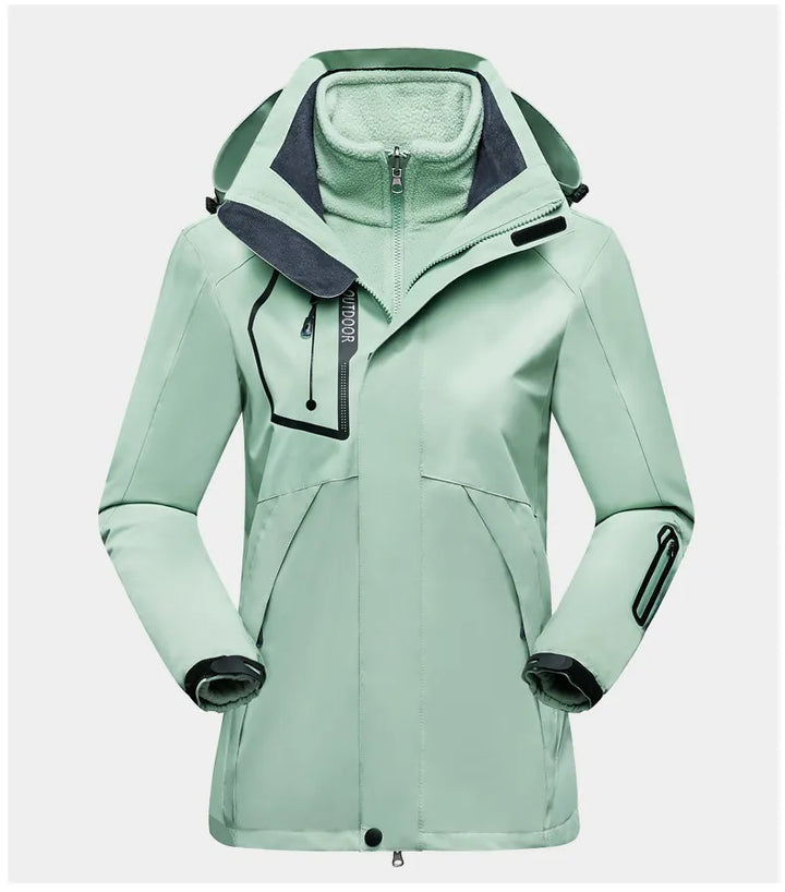 3-in-1 Outdoor Protective Jacket for Women - Luna-Green-M-The Livary