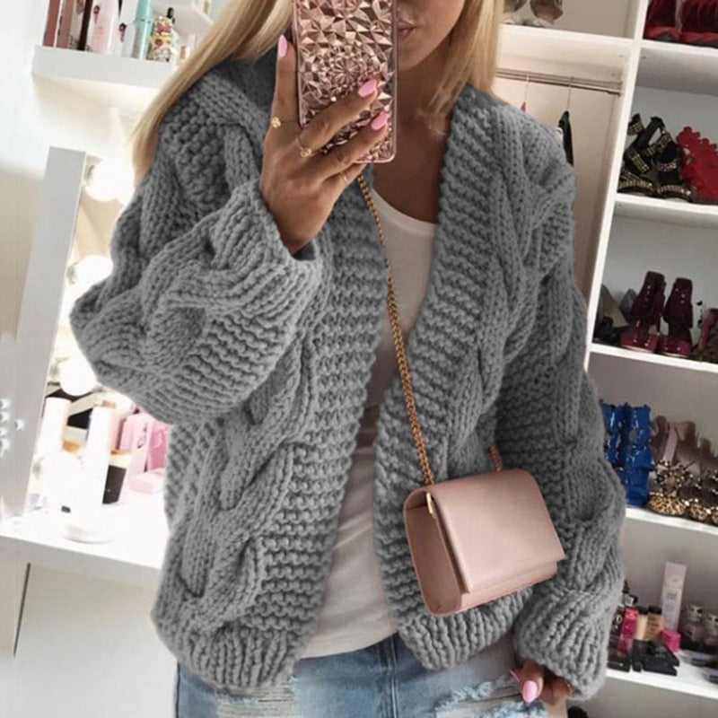 Luxury Cashmere Ladies Cardigan - Camille-Grey-S-The Livary