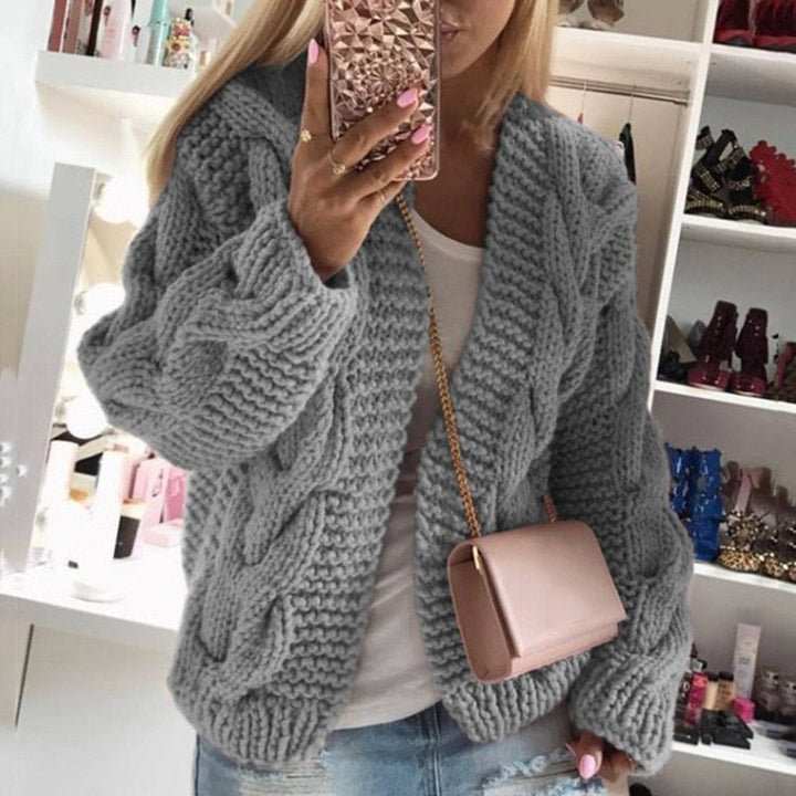 Luxury Cashmere Ladies Cardigan - Camille-Grey-S-The Livary