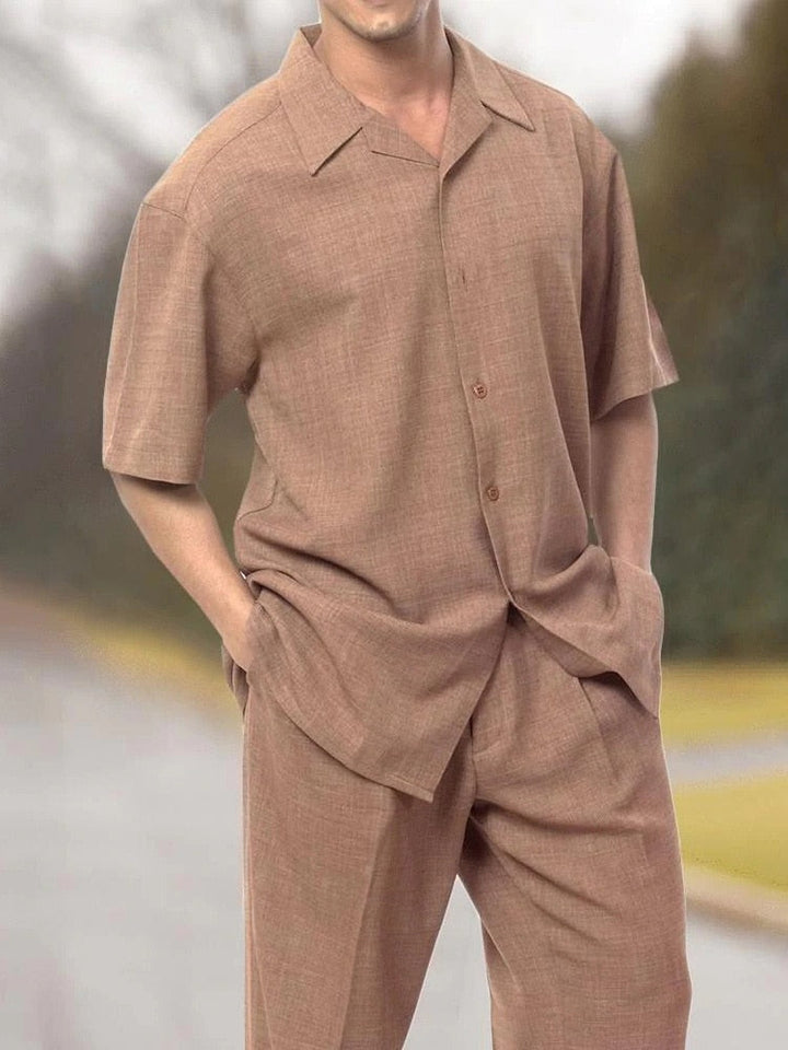 Stylish men's two-piece set for warm days - summer classic-Set J-S-The Livary