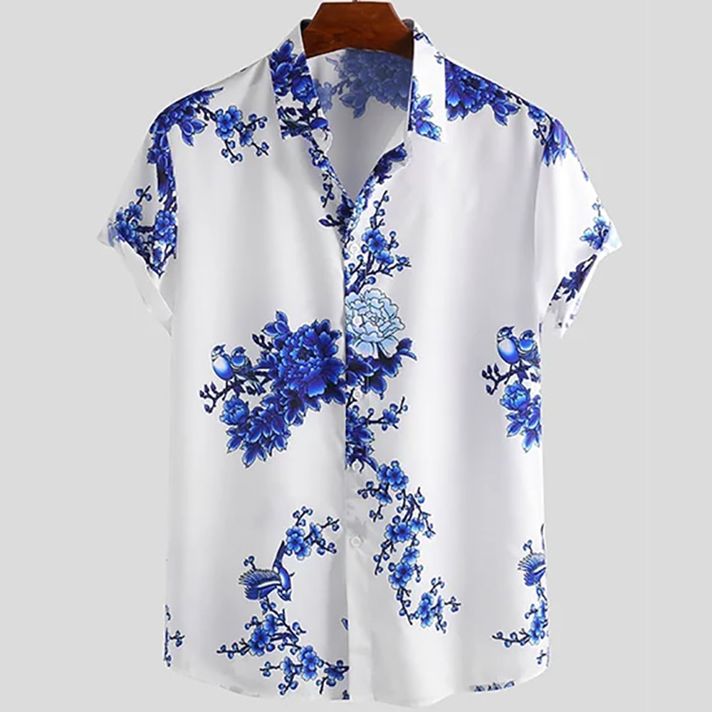 Floral short-sleeved summer shirt for men – Fabrizio-XS-The Livary