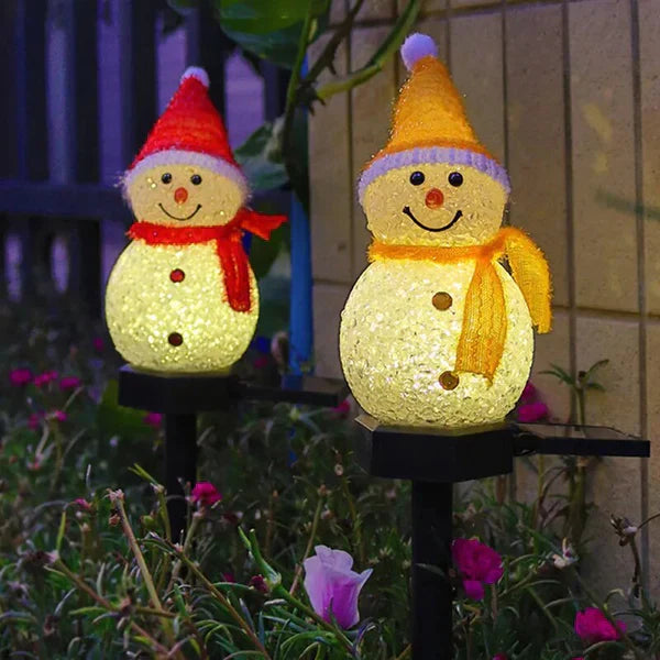 Solar Energy Snowman Lamp - SolarSnow-Red (1+1 Free)-The Livary