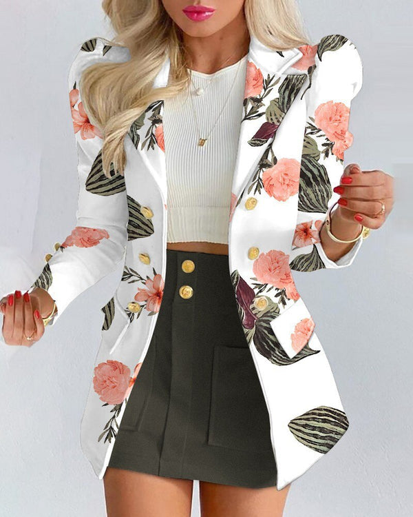 Blazer Skirt Set for Women – Stylish & Versatile – Thalia-White/Black-S-The Livary