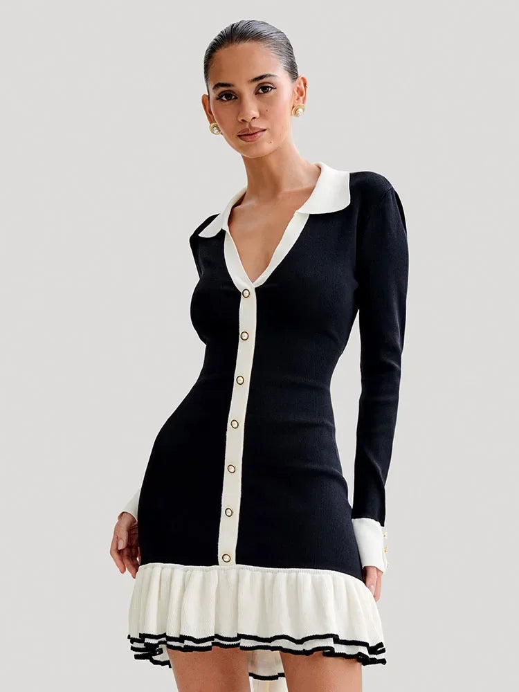 Strap mini dress with back cutout and bandage design – Amira-Black-S-The Livary