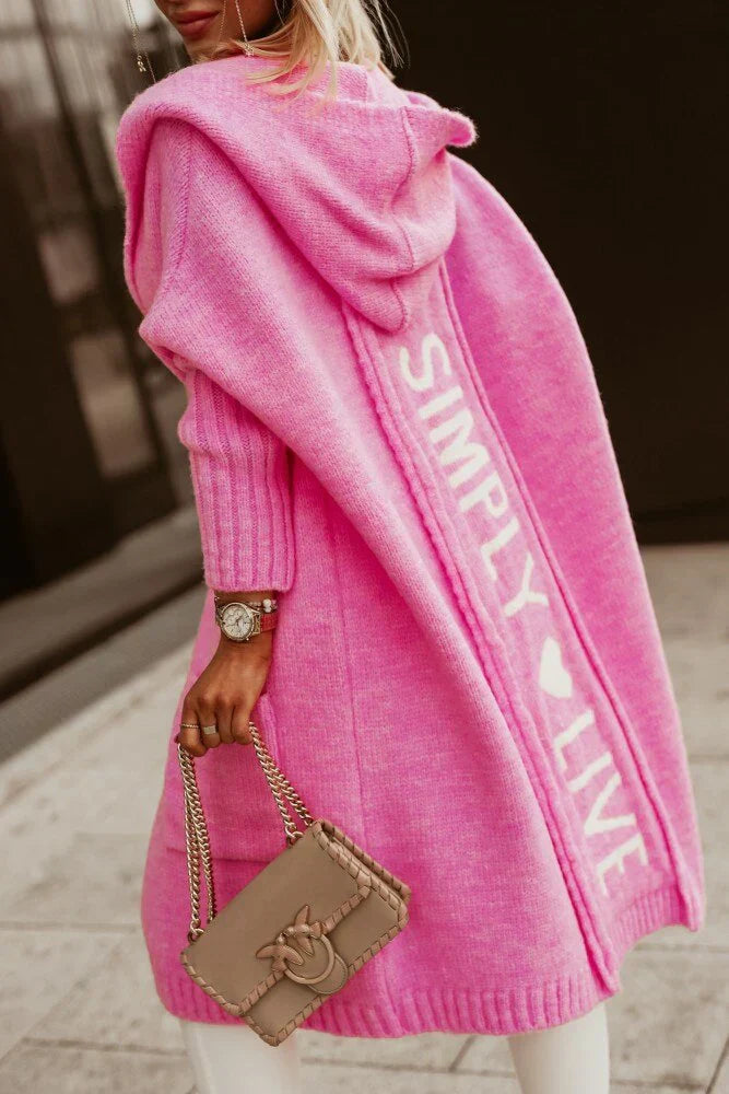 Trendy Oversized Women's Cardigan - Amelie-Pink-S-The Livary