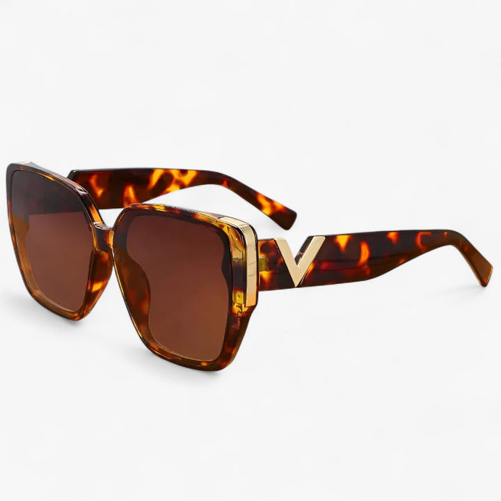 V-shaped mirrored sunglasses – Kryos-Leopard-The Livary