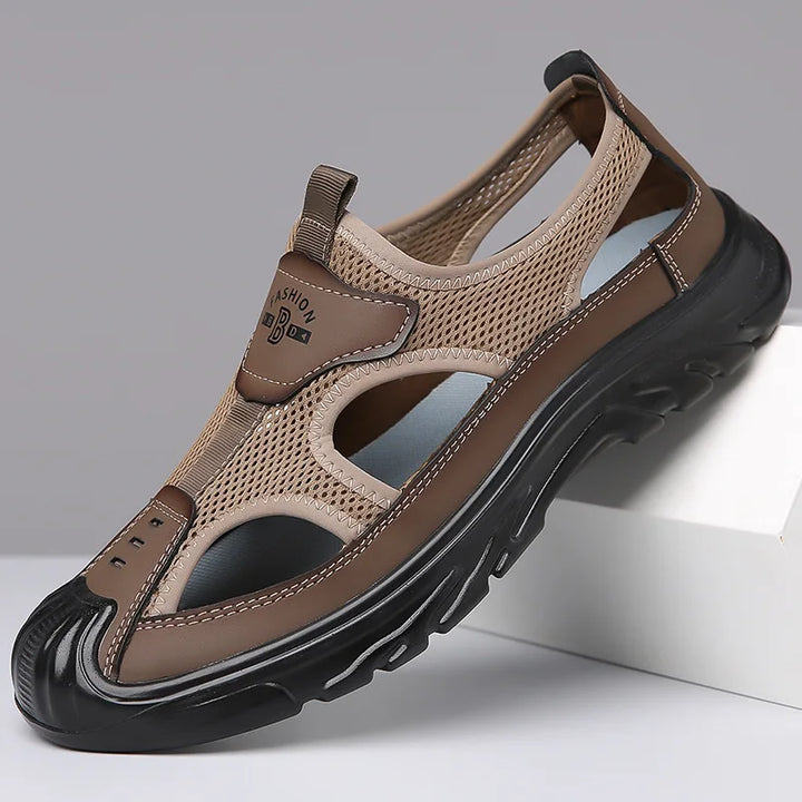Breathable & Stylish Mesh Sandals for Men - Leon-Dark brown-6-The Livary