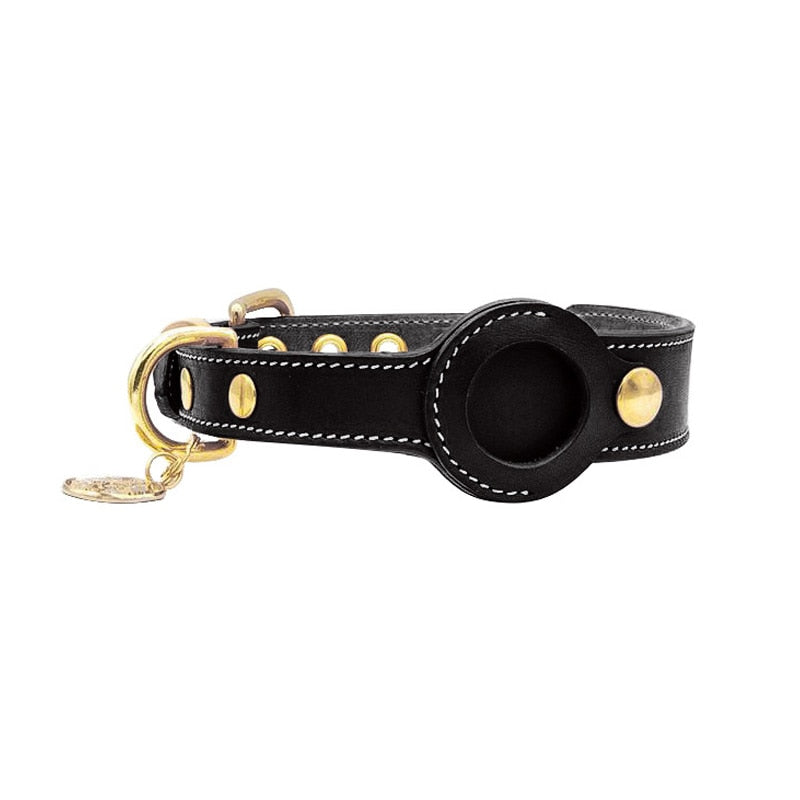 Stylish AirTag Collar for Pets - PurrTrack™-Black-S (11.81–14.57 in)-The Livary