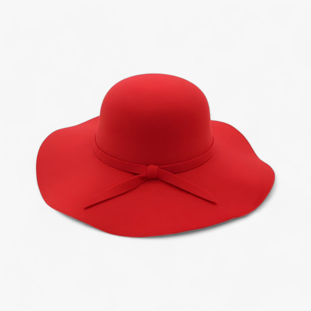 Fedora women's hat made of wool felt – Marveil-Red-The Livary