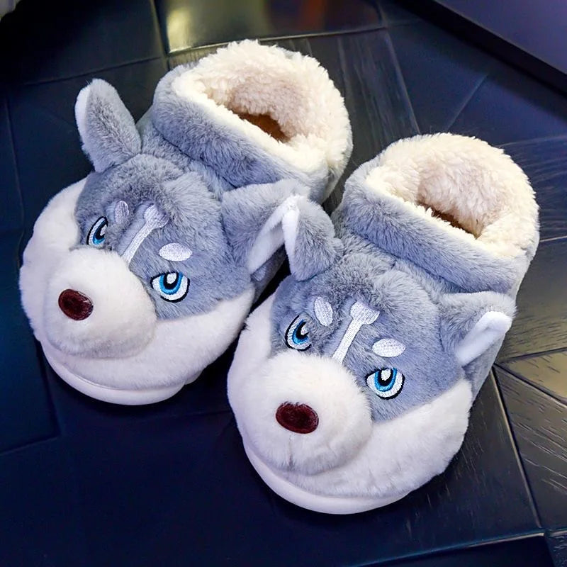 Cute Husky Ladies Slippers – Novi-Light Grey High-5-6-The Livary