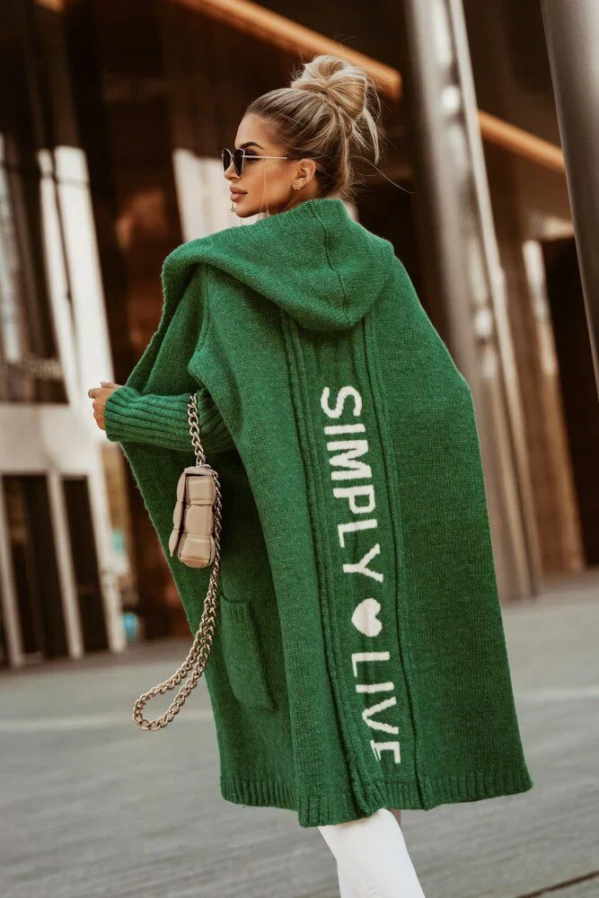 Trendy Oversized Women's Cardigan - Amelie-Green-S-The Livary