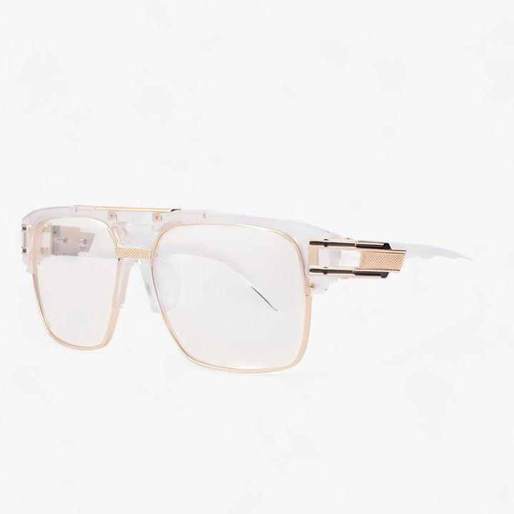 Mirrored Retro Designer Sunglasses – Calvero-Transparent-The Livary