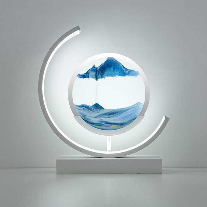 3D Sand Shell Table Lamp - Abyss-Blue-White-The Livary