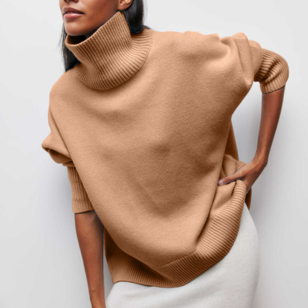 Soft Oversized Women's Turtleneck - Celeste-Khaki-One Size-The Livary
