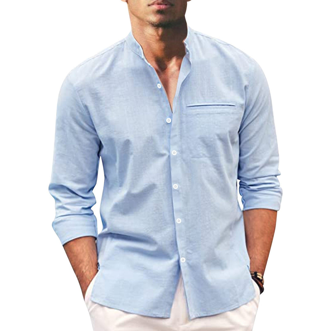 Stylish summer shirt in plus size for men – Hayes-Blue-M-The Livary