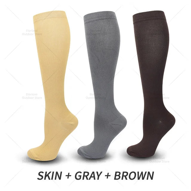 3 Pairs of Knee-High Compression Socks - FitSupport-3 pairs grey-S-M (2.5-5)-The Livary