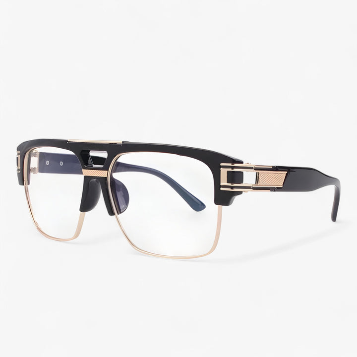 Mirrored Retro Designer Sunglasses – Calvero-Black Transparent-The Livary