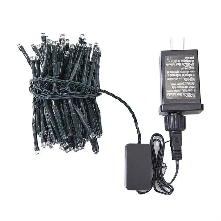 LED Meteor Shower Outdoor Lighting – Lumi-White-1 Chain 1 Adapter-The Livary