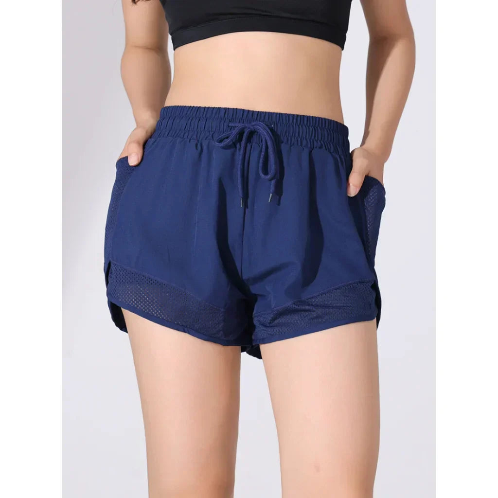 Breathable & Quick-drying High-Waist Fitness Shorts for Women – Mira-Dark blue-S-The Livary