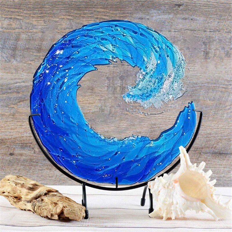 Glass Sculpture of Ocean Wave - AquaWave-Small - 5 in-The Livary
