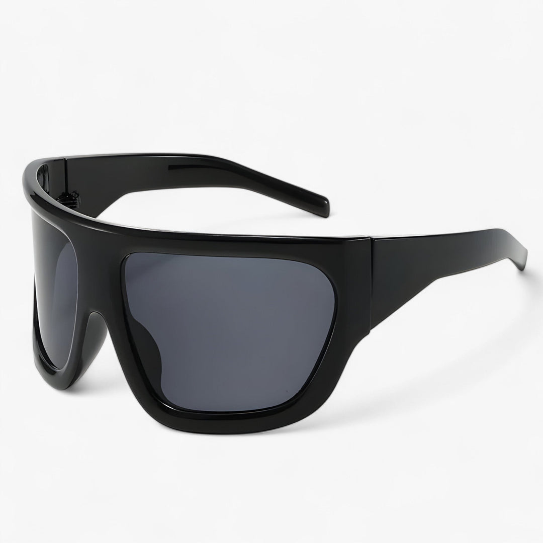 Oversized Steampunk Sports Sunglasses with Wraparound Design – Ignix-Black-The Livary