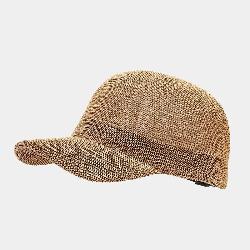 Trendy braided sun hat with wide brim - SunWeave Style-Brown-The Livary