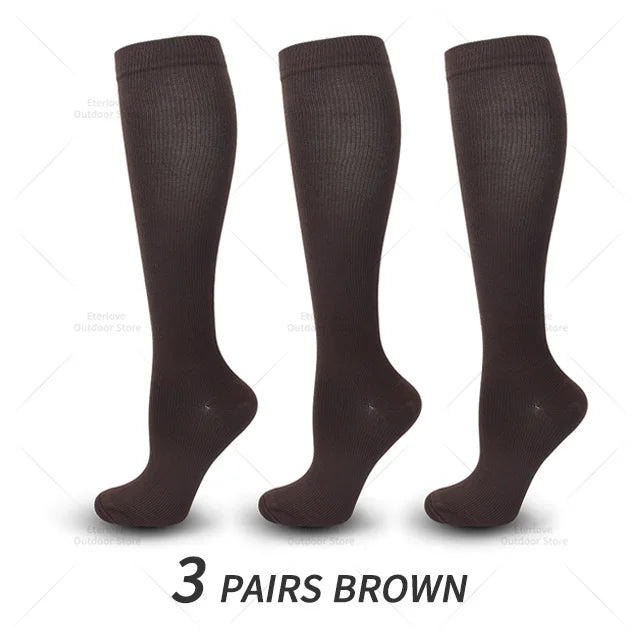 3 Pairs of Knee-High Compression Socks - FitSupport-3 pairs grey-S-M (2.5-5)-The Livary