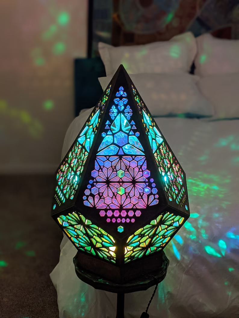 Stained Glass Style LED Table Lamp - LumiAura-The Livary