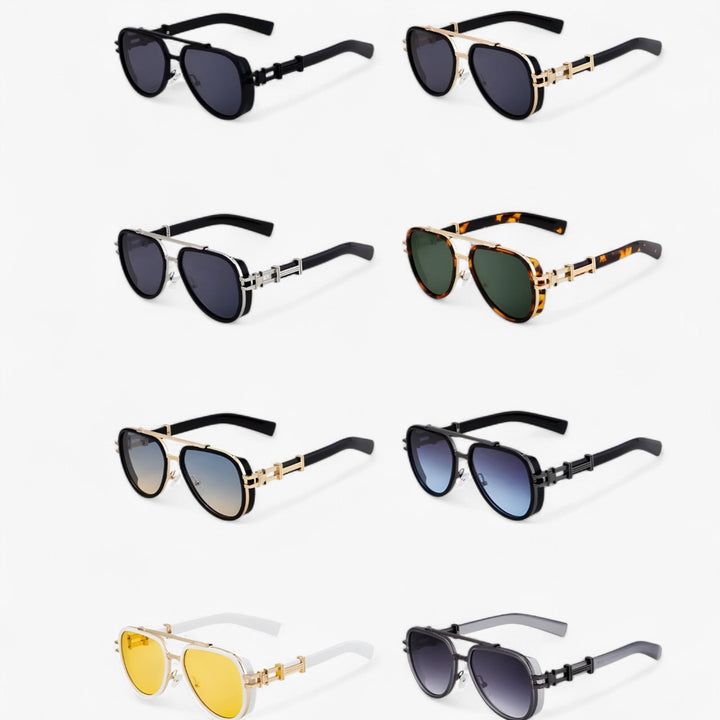 Oversized steampunk sunglasses with polarized lenses – Arclight-Black-The Livary