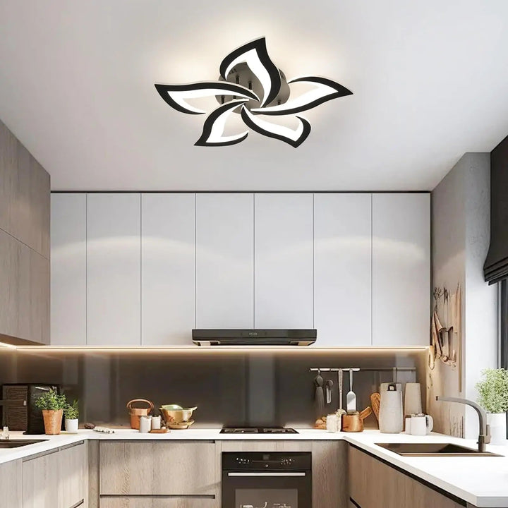 Modern Acrylic Chandelier with Remote Control - Lunora-Black-The Livary