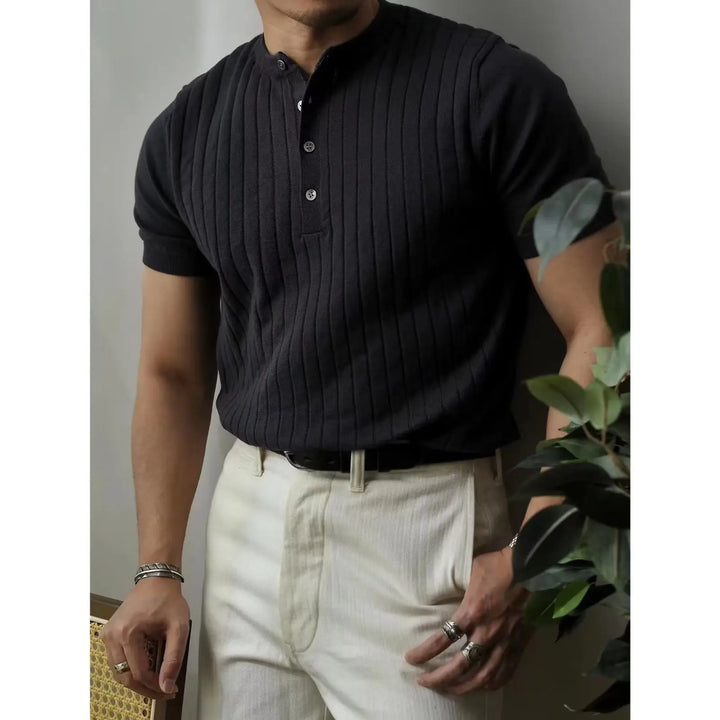 Slim Fit Men's Polo Shirt with Zip – Fabrizio-Black-S-The Livary