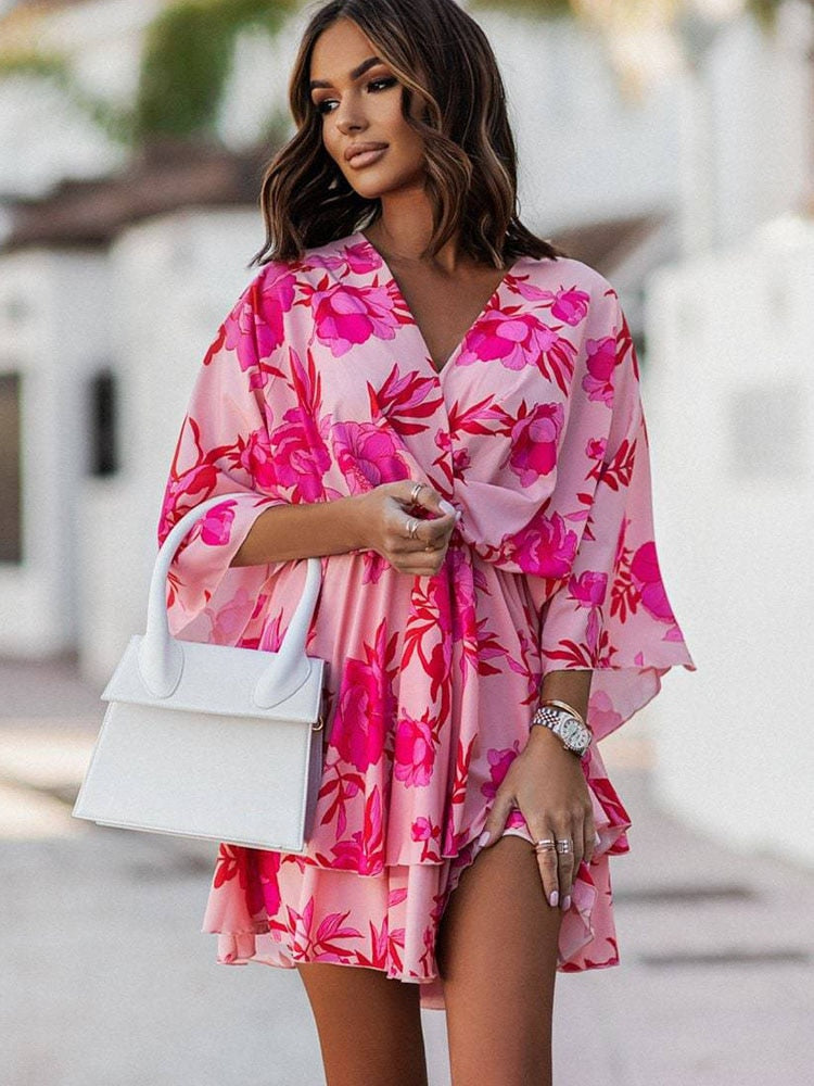 Lightweight Mini Dress - Elara-Pink-S-The Livary