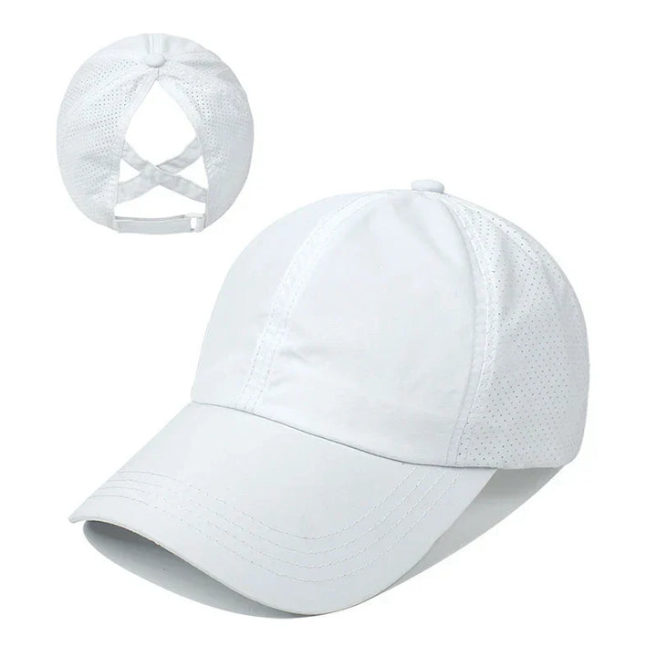 Breathable unisex sports baseball cap made of mesh with adjustable fit – AeroCap-White-The Livary